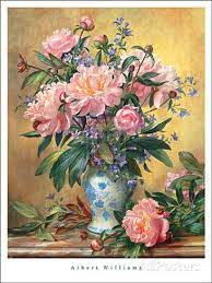 Vase Of Peonies And Canterbury Bells Prints Albert Williams Allposters Com Floral Painting Flower Art Art
