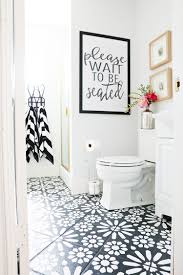 Diy Painted Stencil Bathroom Floor The Home Depot Blog Painted Bathroom Floors Bathroom Flooring Painting Tile Floors
