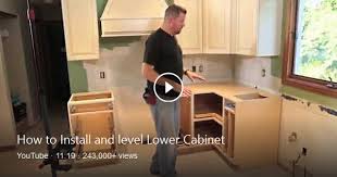 How To Install And Level Kitchen Cabinets Using The Ez Level System And A Bosch Laser Level Cabinet Low Cabinet Installation