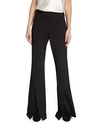 Ankle length, straight wide leg, solid color. Wide Leg Wool Pants Neiman Marcus