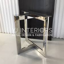 The Trio Mirror Chrome Finish Stainless Steel Metal Table Legs For Dining Table And Desk 28 H Set 2 Metal Table Legs Metal Table Table Legs