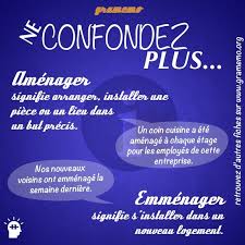 Amenager Et Emmenager Ne Les Confondez Pas Gramemo Expressions Francaises Grammaire Francaise Jeux De Mots