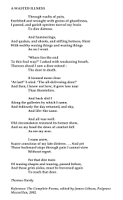 Thomas Hardy A Wasted Illness Meaningful Poems Poems Poetry Reading