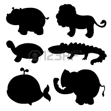 Black And White Photos Of Animals In Shadows Cute Cartoon Animals Vector Drawing Set Cartoon Silhouette Cute Cartoon Animals Animal Stencil