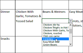 Excel Weekly Meal Planner 20150618 Contextures Blog