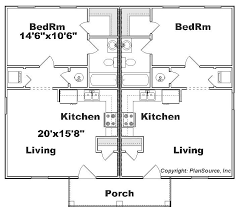 Duplex Plan J0129 14d Duplex Plans Small Apartment Complex Plans Garage Floor Plans