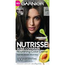 Garnier Nutrisse Ultra Coverage Nourishing Color Cream 200 Deep Soft Black Nourishing Hair Covering Gray Hair Hair Color