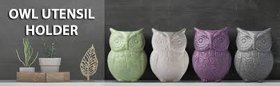 Maybe you would like to learn more about one of these? Amazon Com Comfify Owl Utensil Holder Decorative Ceramic Cookware Crock Organizer In Lovely Green Color Utensil Caddy And Perfect Kitchen Ceramic Decor Gift 5 X 7 X 4 Size