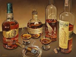 Four Buffalo Trace Bourbons Art Print In 2020 Buffalo Trace Bourbon Cigars And Whiskey
