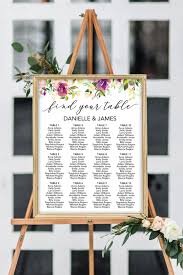 Purple Floral Seating Chart