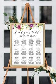 purple floral seating chart