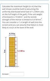 Check spelling or type a new query. Calculate The Maximum Height In M That The Wall Chegg Com