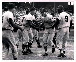 1959 Rocky Colavito Connects For A Grand Slam Home Run At Cleveland S Municipal Stadium Baseball History Detroit Tigers Baseball Homerun