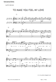 Adele To Make You Feel My Love Piano Chords And Lyrics To Make You Feel My Love Garth Brooks Stave Preview 1 Music