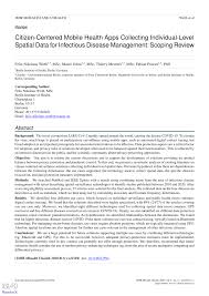 Pdf Citizen Centered Mobile Health Apps Collecting Individual Level Spatial Data For Infectious Disease Management Scoping Review