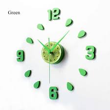 Random lemon color scheme green schemecolor com. 2018 New Lemon Green Design Sticker Eva 60cm Wall Clock Colour Big Large Decorative 3d Diy Wall Clock For Kitchen Children Room Wall Clocks Aliexpress