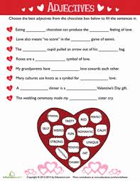 Valentine S Day Adjectives Worksheet Education Com Adjectives Educational Worksheets Valentines School
