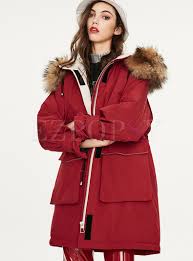 Casual Hooded Orolay Coat With Drawcord