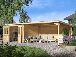 Gartenhaus Blockbohlenhaus Ca2978 28 Mm Naturbelassen Inkl Anbaudach 4 M In 2020 Blockbohlenhaus Gartenhaus Haus