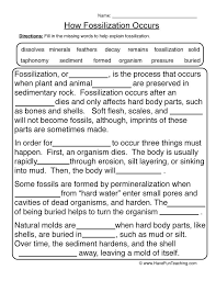 Fossils Fill In The Blank Worksheet In 2020 Science Worksheets Elementary Earth Science Have Fun Teaching