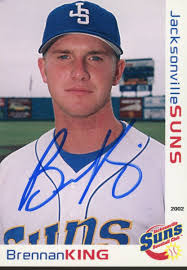 2002 Jacksonville Suns BRENNAN KING Signed Card autograph DODGERS PHILLIES  ROYAL