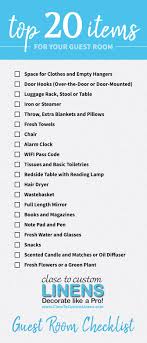 Guest Room Checklist Top 20 Items To Include When Decorating A Spare Bedroom Guest Room Essentials Guest Room Guest Room Baskets