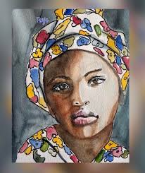 African girl. Winsor & Newton