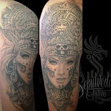 Black And Grey Realism Tattoo Artists Near Me Pin By Alma Mendoza On Tattoos Aztec Tattoo Azteca Tattoo Photo Realism Tattoo