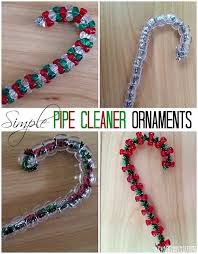 Make a candy cane inspired ornament, a beaded candy cane ornament, and a paper craft. Simple Pipe Cleaner Christmas Ornaments