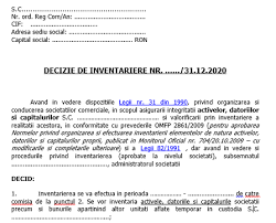 Download formular model de hotarare aga privind diverse operatiuni in format pdf, word, doc,. Model Decizie Numire Comisie Pentru Realizarea Inventarierii Anuale La 31 12 2020 FiÈ™ier Editabil È™i Gratuit Cabinetexpert Ro Blog Contabilitate