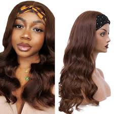 Amazon.com : YiweYowe 26 Inch #4 Brown Body Wave Headband Wig Human Hair  150% Density Brazilian Virgin Hair Glueless None Lace Front Wig for Black  Women #4 Chocolate Brown Color : Beauty & Personal Care