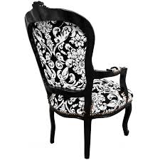 Elegant transitional style will blossom to life in your seating area when you display the. Baroque Armchair Louis Xv Style With White Floral Fabric Black Wood