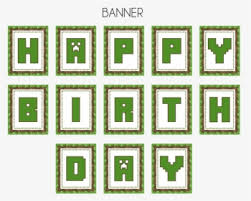 minecraft party banner printable hd png download transparent png image pngitem
