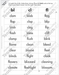 This is a great way to learn how to spell the words correctly. Beginning Blends Bl Cl Fl Word Sort Printable Lesson Plans And Ideas Research And Study Tools
