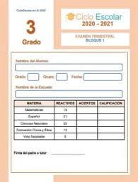 Estas fichas de ejercicios viene en un material de ¡utilízalas según te van a encantar ! Examen Trimestral Bloque 1 Tercer Grado 2020 2021 Ciclo Escolar Centro De Descargas