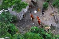 Uncontacted indigenous man in Amazon rainforest footage