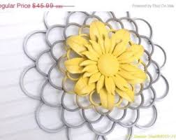 Grey And Yellow Wall Art On Etsy A Global Handmade And Vintage Marketplace Flower Wall Art Flower Wall Decor Etsy Wall Art