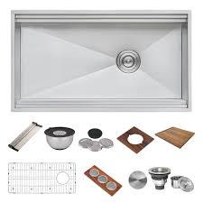 The sink is the most important kitchen fixture. 33 Inch Workstation Two Tiered Ledge Kitchen Sink Undermount 16 Gauge Stainless Steel Ruvati Usa