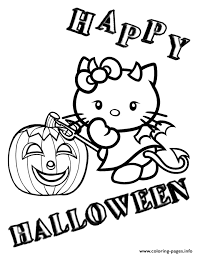 Kawaii coloring pages collection in excellent quality for kids and adults. Devil Hello Kitty And Pumpkin Halloween Coloring Pages Printable