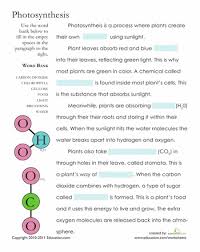 Photosynthesis Fill In The Blank Worksheet Education Com Photosynthesis Worksheet Photosynthesis Science Worksheets
