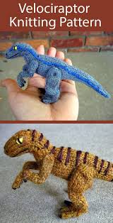 Knitting Pattern For Velociraptor Dinosaur Toy Miniature Knitting Knitting Patterns Animal Knitting Patterns