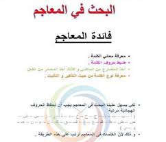 الصف السابع اللغة العربية حل درس البحث في المعجم