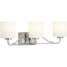 Progress Lighting P300220 009 Brushed Nickel Tobin 3 Light 26 Wide Bathroom Vanity Light Faucet Com