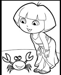 Moana and beautiful background with little mandalas. Dora And The Crab Coloring Page To Print And Download