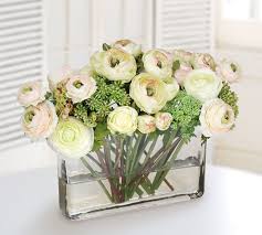 Maybe you would like to learn more about one of these? Faux Ranunculus Rose Mix In Glass Rectangle Vase Artificial Flowers Pottery Barn