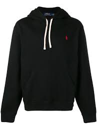 Black And Red Polo Jacket Polo Ralph Lauren Men S Cotton Blend Fleece Hoodie In Black Modesens Black Hoodie Men Polo Jackets Polo Ralph Lauren