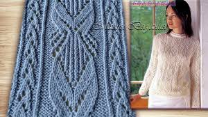 японские ажурные узоры спицами со схемами и описанием на русском Babochki Letayut Uzor 4 Iz 250 Swetry Vyazanye Stezhki Shablony Dlya Vyazaniya I Vyazanie