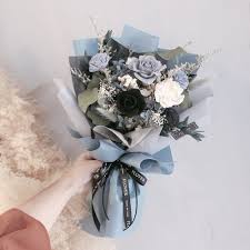 黑騎士灰藍永生花束 dried flower arrangements dried flower bouquet dried bouquet