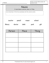 Free Grammar And Language Arts From The Teacher S Guide Nouns Worksheet Grammar Worksheets Nouns Worksheet Kindergarten