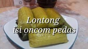 Lontong is an indonesian dish made of compressed rice cake in the form of a cylinder wrapped inside a banana leaf, commonly found in indonesia, malaysia and singapore. Resep Lontong Isi Oncom Pedas Mantap Youtube